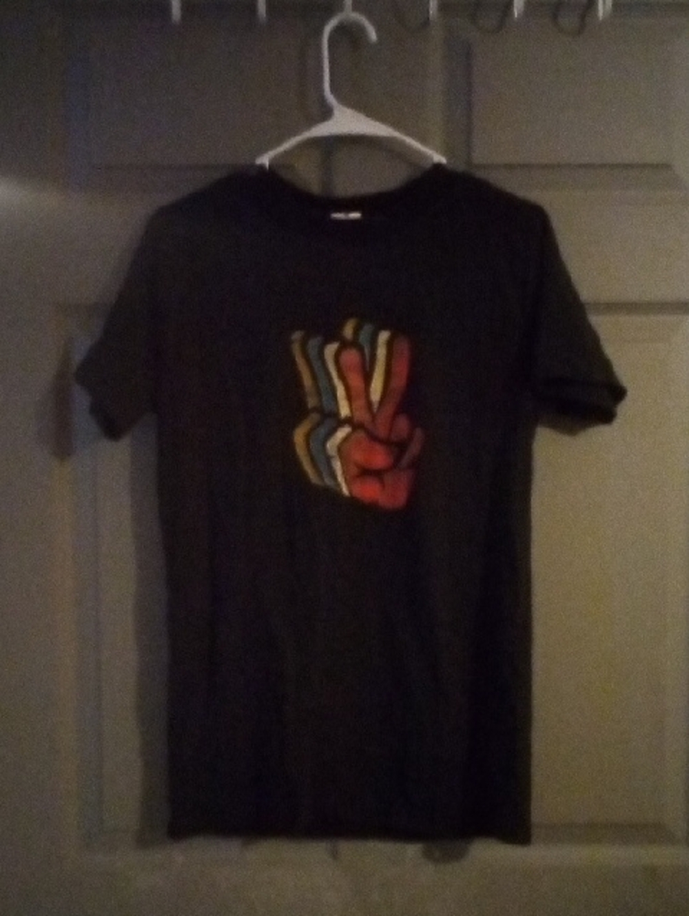 Black Graphic Peace Sign Tee